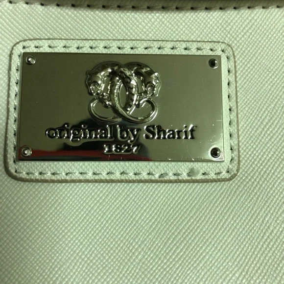 Sharif original luxury Leather 3D logo Design white 10x14x5 in. - Picture 2 of 5